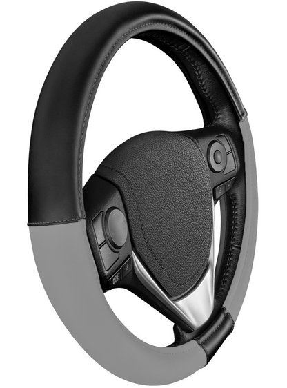 غطاء عجلة القيادة أسود+رمادي فاتح