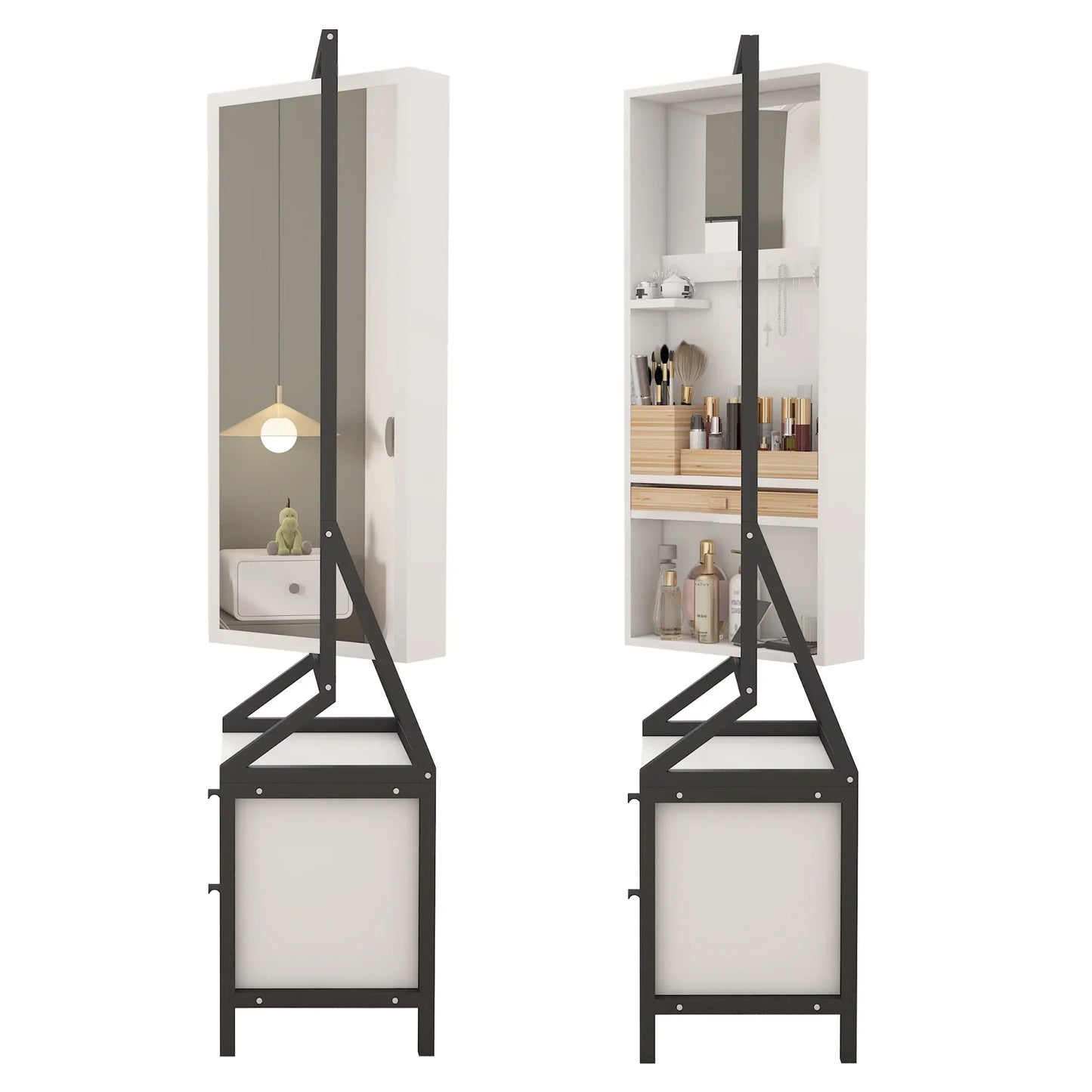 خزانة مجوهرات وماكياج  مع مرآة