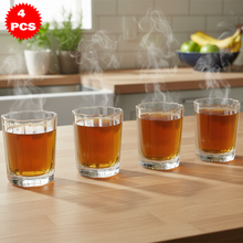 طقم أكواب زجاجية بسطح متعروج