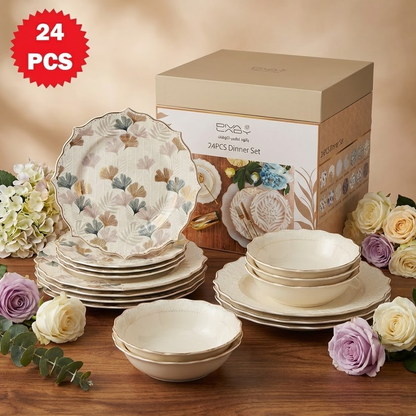 طقم أطباق مائدة فاخر 24 قطعة