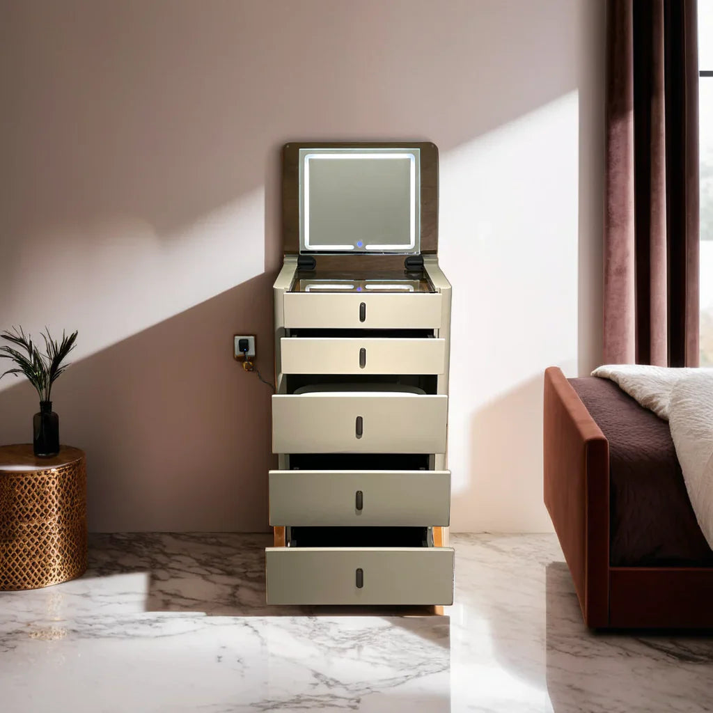 طاولة زينة مع مرآة مضيئة