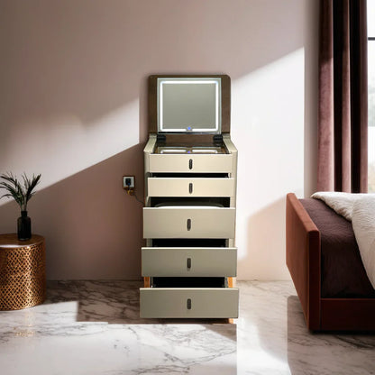 طاولة زينة مع مرآة مضيئة