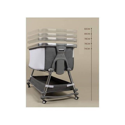 سرير بيبي كير بجانبي باللون الرمادي