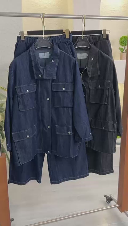 بدلة  جينز نسائي بازرار كبس