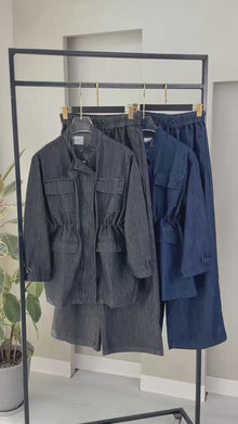 بدلة جينز نسائي مع جيب