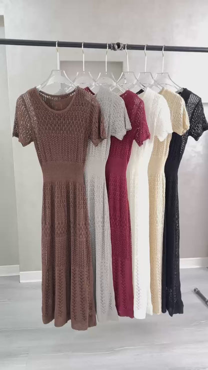 فستان شبك نص كم