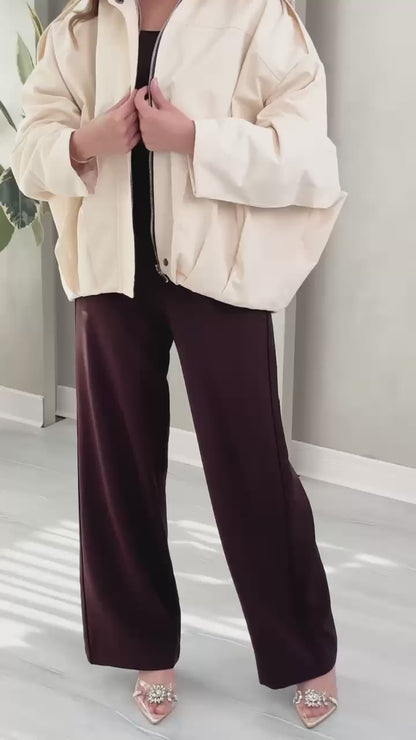 جاكيت نسائي خفيف بأكمام بالون