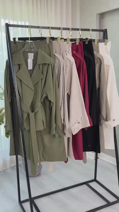 بدلة نسائي فضفاض بحزام