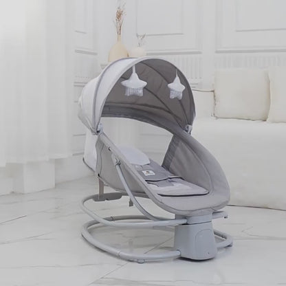 كرسي هزاز مع مظلة وألعاب قطيفة