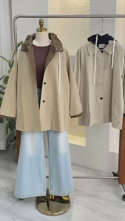 جاكيت ترنش كوت قصير بلمسة رياضية