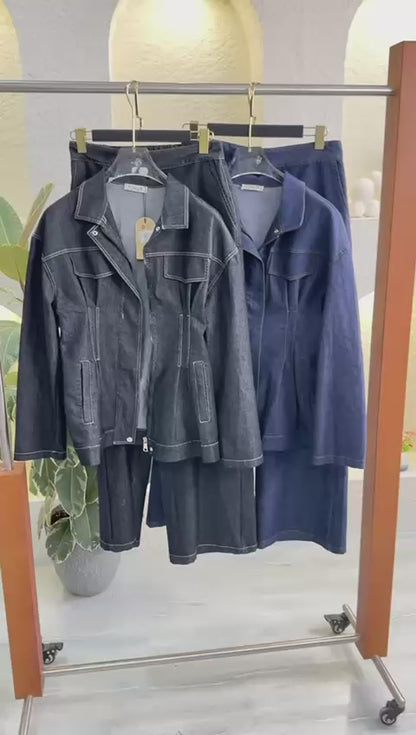 بدلة جينز سحاب