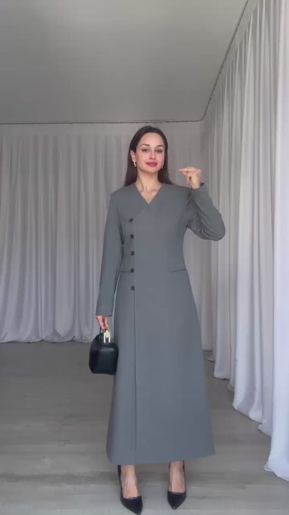 جاكيت نسائي ازرار جانبية