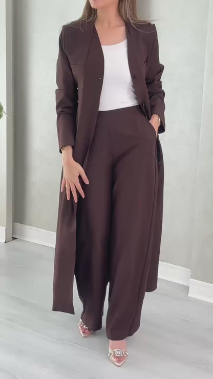 بدلة نسائى بجاكيت طويل