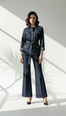 بدلة  جينز مع حزام